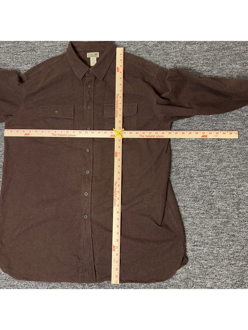 LL Bean Flannel Shirt Mens XXL Tall Brown Workwear - Picture 3 of 6